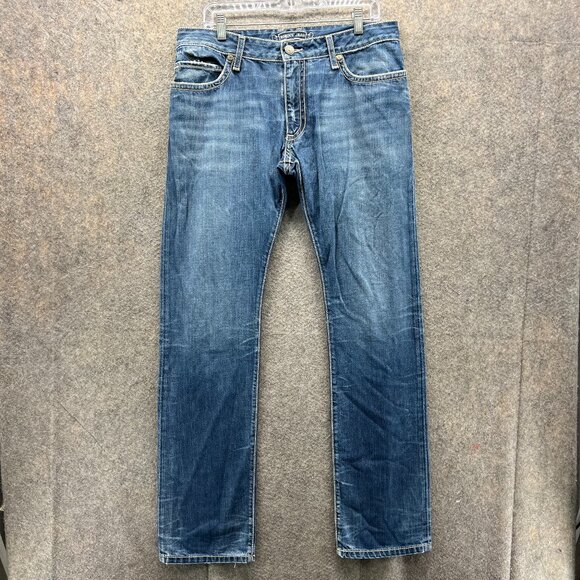 Robins Jeans Men 34 Blue Denim Casual Cotton Straight Rhinestone Vtg Y2K USA
